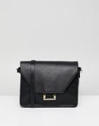 Pull & Bear Square Ring Detail Cross Body Bag In Black - Black