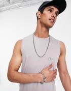 Le Breve Sleeveless T-shirt Tank In Slate Gray-grey