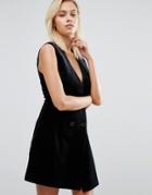 Greylin Thompson Velvet Tuxedo Dress - Black