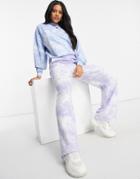 Asos Design Straight Leg Sweatpants In Lilac Tie Dye-purple