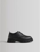 Bershka Chunky Lace Up Shoes In Black