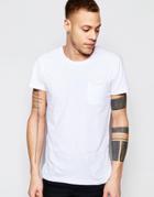 Solid T-shirt With Front Pocket - White