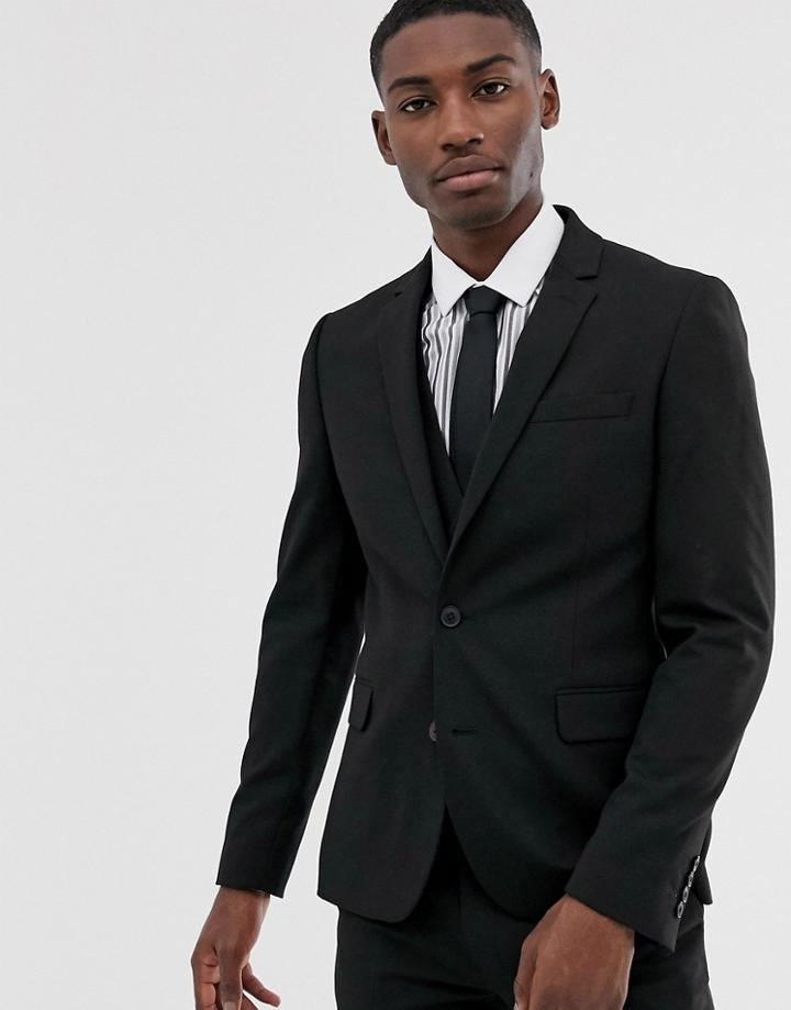 Asos Design Skinny Suit Jacket In Black
