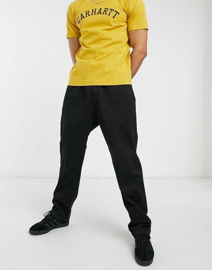 Carhartt Wip Lawton Relaxed Straight Fit Pants In Black
