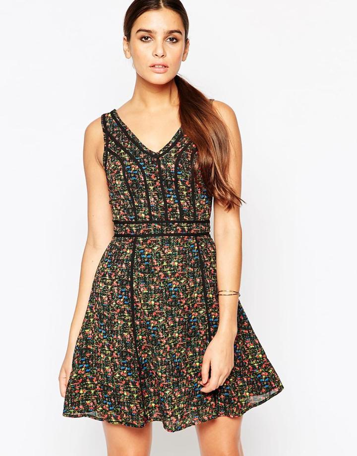 Adelyn Rae Floral Print Dress - Green