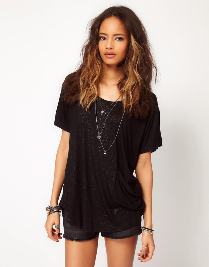 Religion Palm Jersey Top - Black