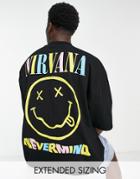 Asos Design Oversized T-shirt With Nirvana Print In Black