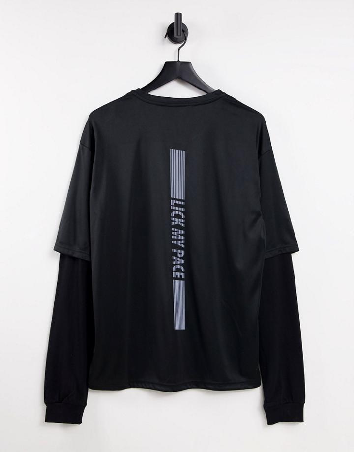 Bolongaro Trevor Sport Lick My Pace Double Layer Long Sleeve Top-black