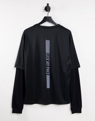 Bolongaro Trevor Sport Lick My Pace Double Layer Long Sleeve Top-black