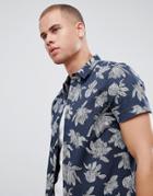 New Look Shirt With Floral Print In Blue - Blue