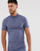 Asos Design Muscle Fit Jersey Polo In Gray