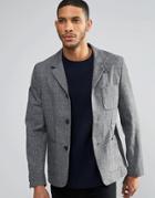 Farah Hendricks Heritage Blazer In Herringbone - Gray