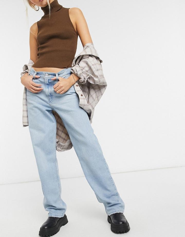 Levi's High Loose Straight Leg Jeans In Bleach Wash-blues