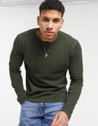 Only & Sons Textured Sweater In Dark Green