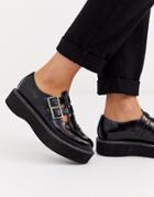 Asos Design Mass Chunky Mary Jane Flat Shoes In Black