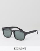 Reclaimed Vintage Inspired Square Sunglasses In Black - Black