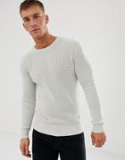 Jack And Jones Originals Ribbed Crew Neck Knitwear - Gray