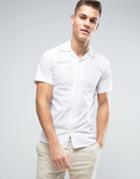 Only & Sons Skinny Short Sleeve Revere Collar Smart Shirt - White