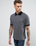 Fred Perry Reissues Polo Pique Contrast Collar In Graphite Marl - Gray