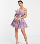 Collective The Label Petite Exclusive Bandeau Ruched Waist Mini Dress In Pink