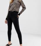Only Petite High Waist Skinny Jeans In Black