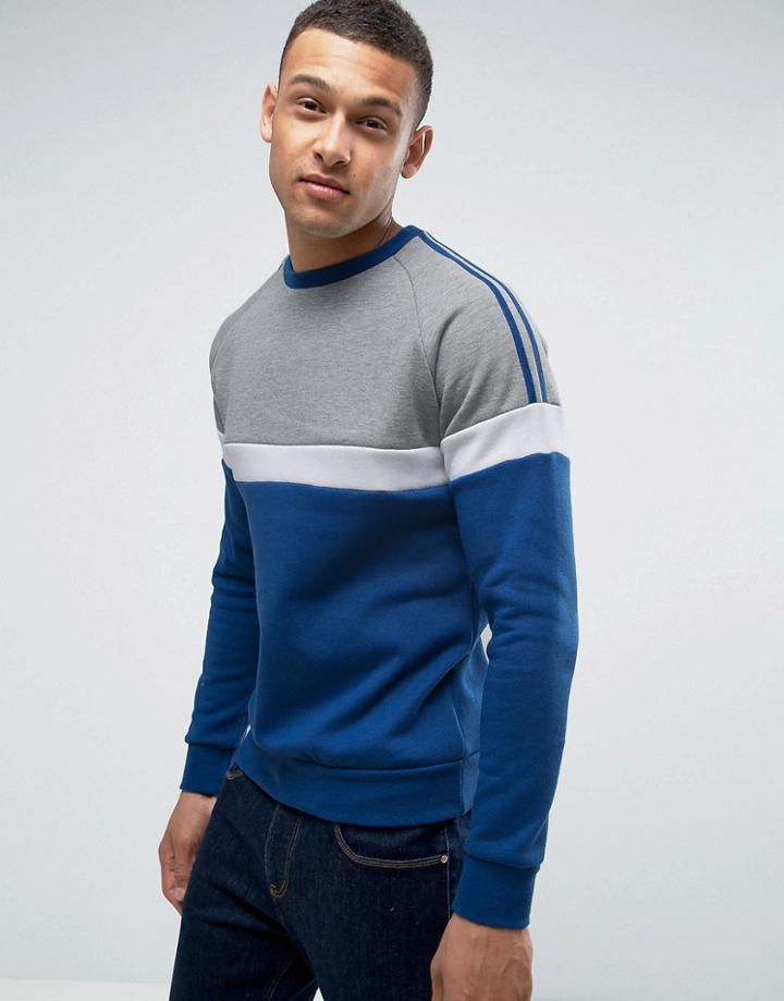 Threadbare Cut And Sew Color Sweat - Blue