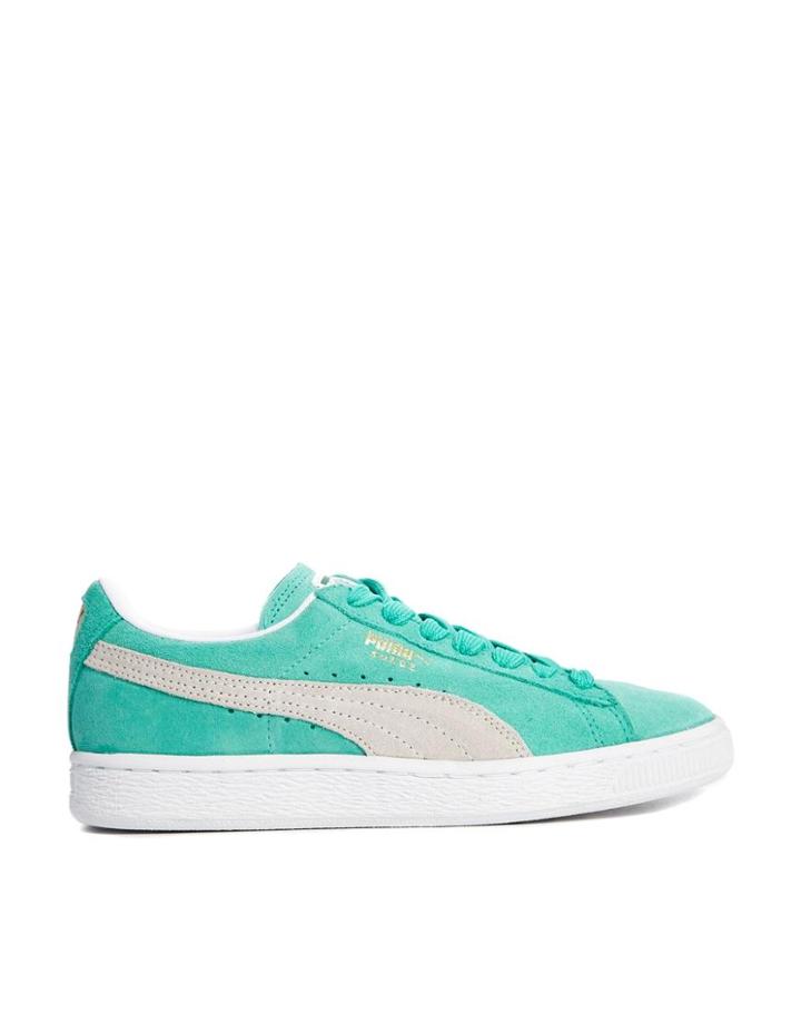 Puma Suede Classic Green Sneakers | LookMazing