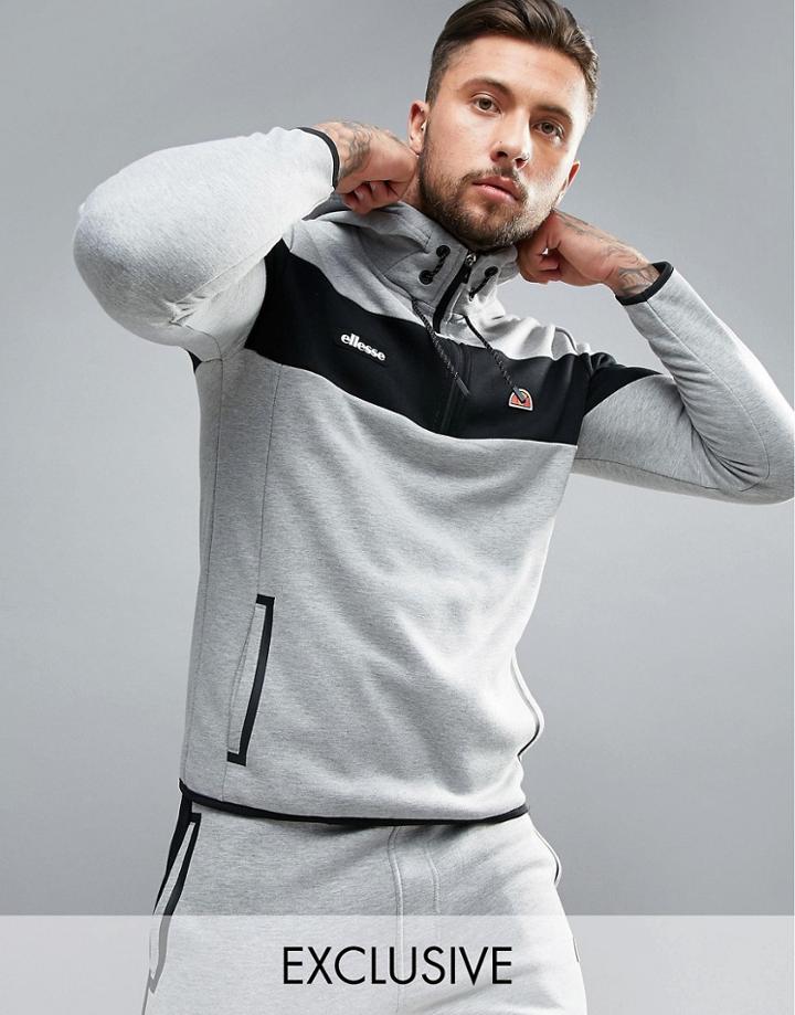 Ellesse Sport Hoodie With Panel - Gray