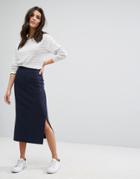 Selected Knit Pencil Skirt - Navy