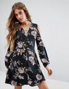 Honey Punch V Neck Cold Shoulder Dress - Black