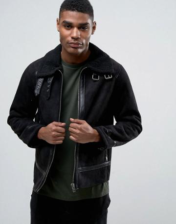Black Seven Diaz Faux Shearling Jacket - Black
