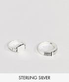 Reclaimed Vintage Sterling Silver 2 Pack Signet Rings With Stone - Silver