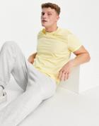 Asos Design Organic T-shirt With Roll Sleeve In Light Yellow