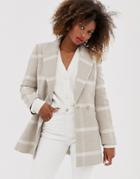 & Other Stories Check Jacket In Light Beige And Off White-multi