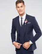 Asos Wedding Super Skinny Suit Jacket In Navy - Navy