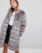 Y.a.s Faux Fur Coat - Gray