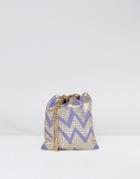 Asos Zig Zag Chainmail Pouch Clutch Bag - Gold