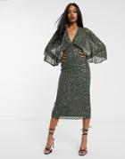 Asos Design Tall Long Sleeve Mini Plisse Tea Dress Pep Hem In Black Ditsy Print-multi