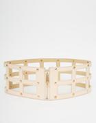 Pieces Caged Belt With Zip Fastening - Nude
