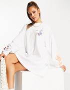 The Couture Club Grafitti Print Dress In White-multi