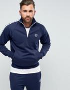 Fred Perry Sports Authentic Slim Fit Half Zip Track Jacket Navy - Navy