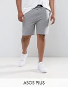 Asos Plus Skinny Short With Contrast Waistband - Gray