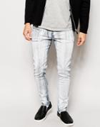Asos Super Skinny Jeans With Cracked Print - Gray