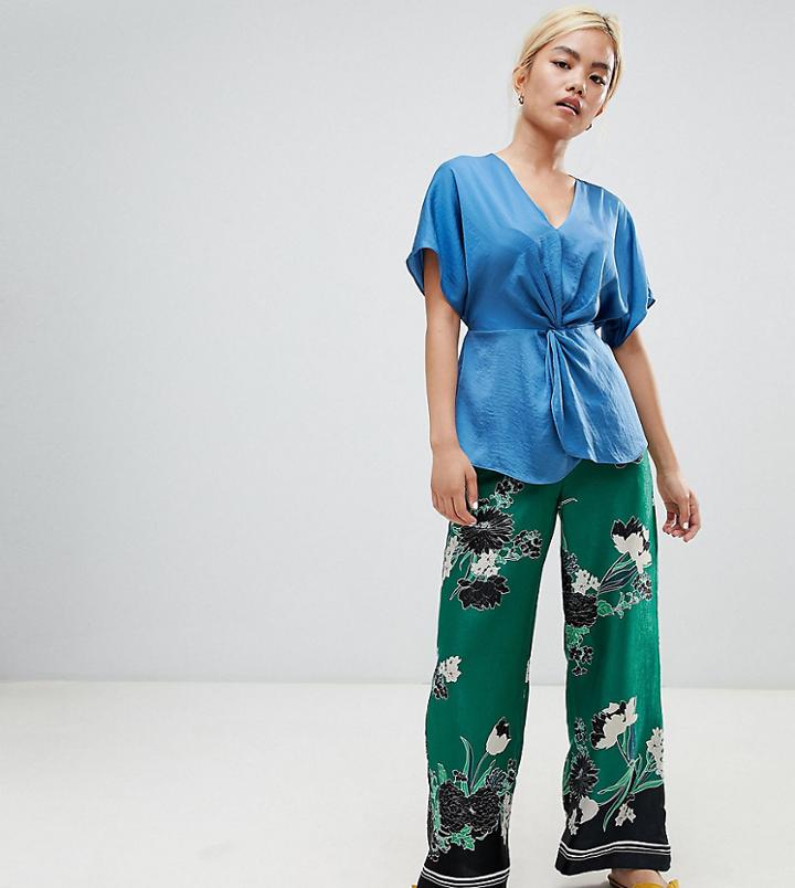 River Island Petite Floral Print Wide Leg Pants - Multi