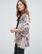 Only Smart Printed Kimono Jacket - Blue