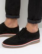 Asos Lace Up Shoes In Black Suede - Black