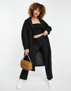 Na-kd Waisted Coat In Black