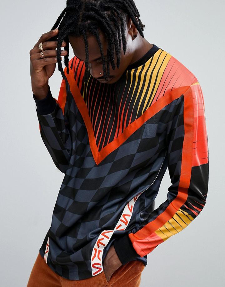 Asos X Star Wars Longline T-shirt With Printed Panels And Tape - Black