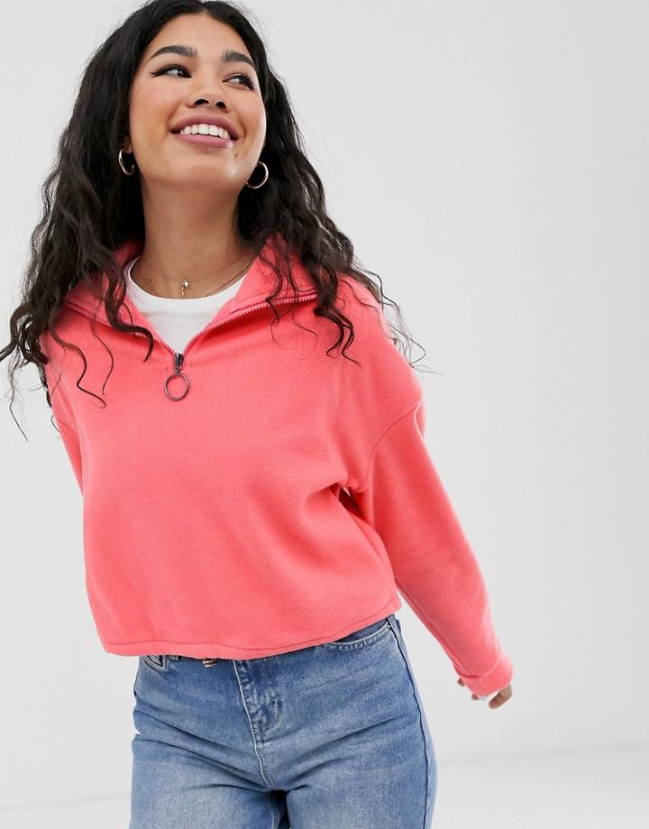 Brave Soul Maryam Cropped Fleece-pink