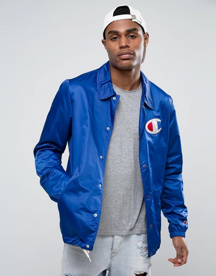 Champion Coach Jacket With Large Logo - Blue